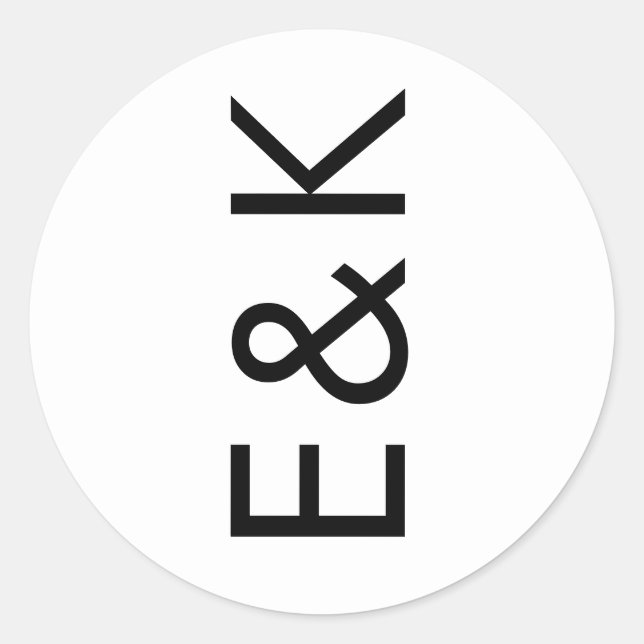 Sticker Rond Bold Big Monogram Simple Wedding (Devant)