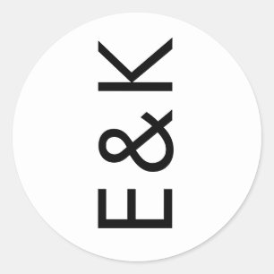 Sticker Rond Bold Big Monogram Simple Wedding
