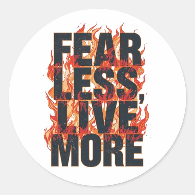 Sticker Rond Bold Fiery Motivational Typography (Devant)