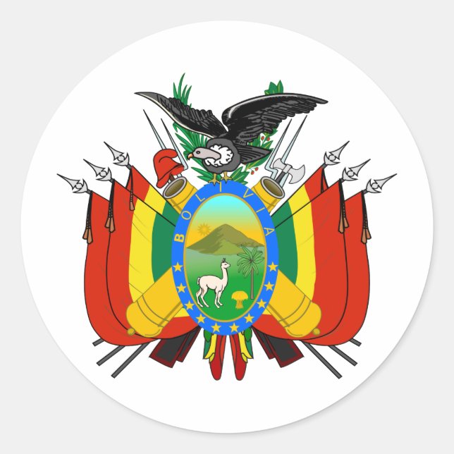 Sticker Rond Bolivie Armoiries BO (Devant)