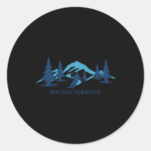 Sticker Rond Bolton Vermont Station de ski Skieur
