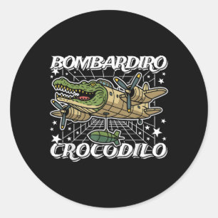 Sticker Rond Bombardiro-crocodilo Italien brainrot Pas de mauva