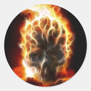 Sticker Rond Bombe atomique du crâne