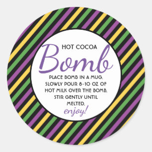 Sticker Rond Bombe au chocolat chaud Mardi Gras