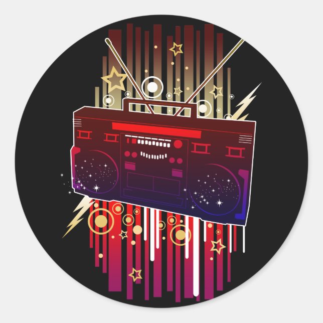 Sticker Rond Bombe Boombox (Devant)