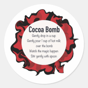 Sticker Rond Bombe de cacao chaud, chocolat chaud
