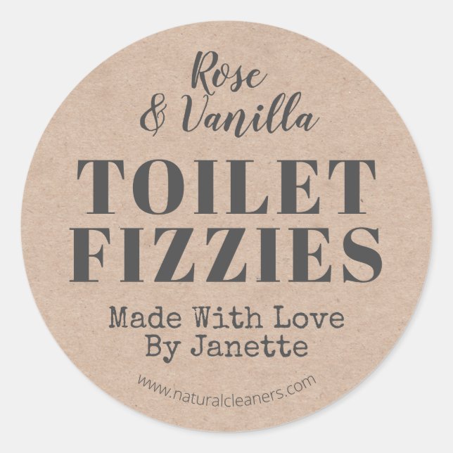 Sticker Rond Bombe De Nettoyage De Toilettes Fizzy Faisant Mais (Devant)