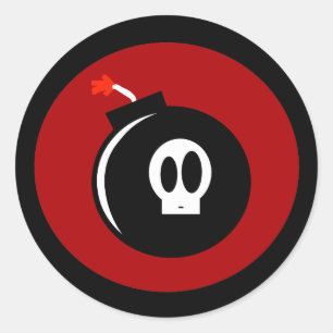 Sticker Rond Bombe du crâne