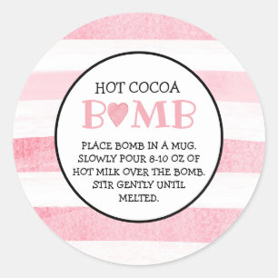 Sticker Rond Bombe Valentine Hot Chocolate Bomb