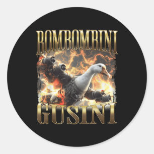Sticker Rond Bombombini Gusini Funny Italien Brainrot mème Boot