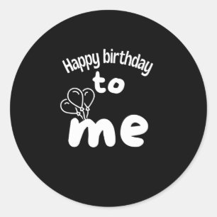 Sticker Rond Bon anniversaire pour moi avec des ballons