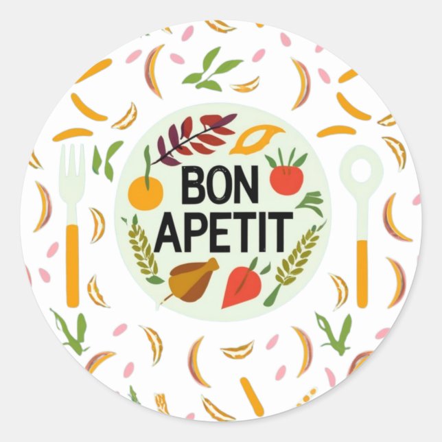 Sticker Rond Bon Apetit (Devant)