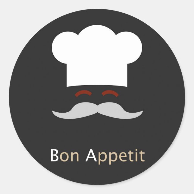Sticker Rond Bon Appetit Chef (Devant)