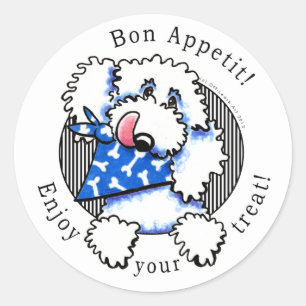 Sticker Rond Bon appétit de chien ! Animaux de compagnie Traite