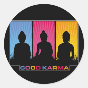 Sticker Rond Bon bouddhas karma