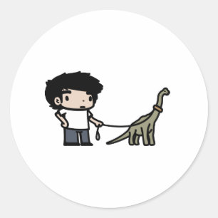 Sticker Rond Bon Brachiosaurus