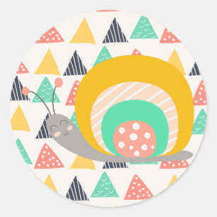Sticker Rond Bon escargot sur les triangles