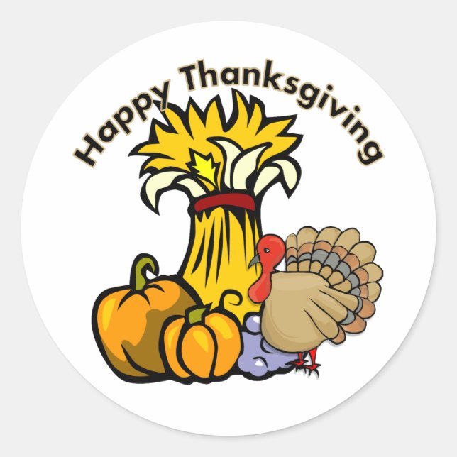 Sticker Rond Bon thanksgiving (Devant)