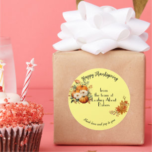 Sticker Rond Bon thanksgiving Automne/Automne Marketing d'affai
