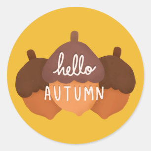 Sticker Rond Bon thanksgiving   Bonjour automne