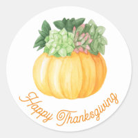 Bon thanksgiving. Citrouille aquarelle succulents