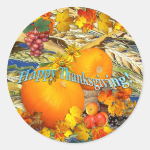 Sticker Rond Bon thanksgiving coloré