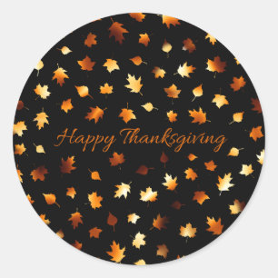 Sticker Rond Bon thanksgiving Feuilles d'automne
