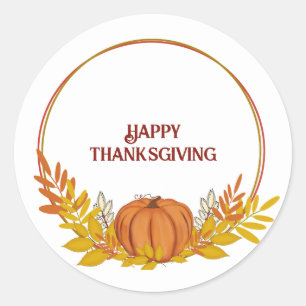 Sticker Rond Bon thanksgiving Pampkin