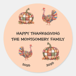 Sticker Rond Bon thanksgiving personnalisé