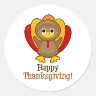 Sticker Rond Bon thanksgiving Turquie