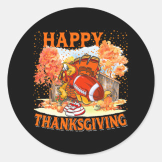 Sticker Rond Bon thanksgiving Turquie Jouer au football