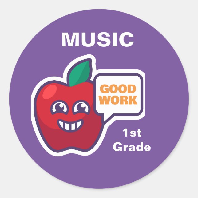 Sticker Rond Bon Travail ! Personnaliser de l'autocollant du Pr (Devant)