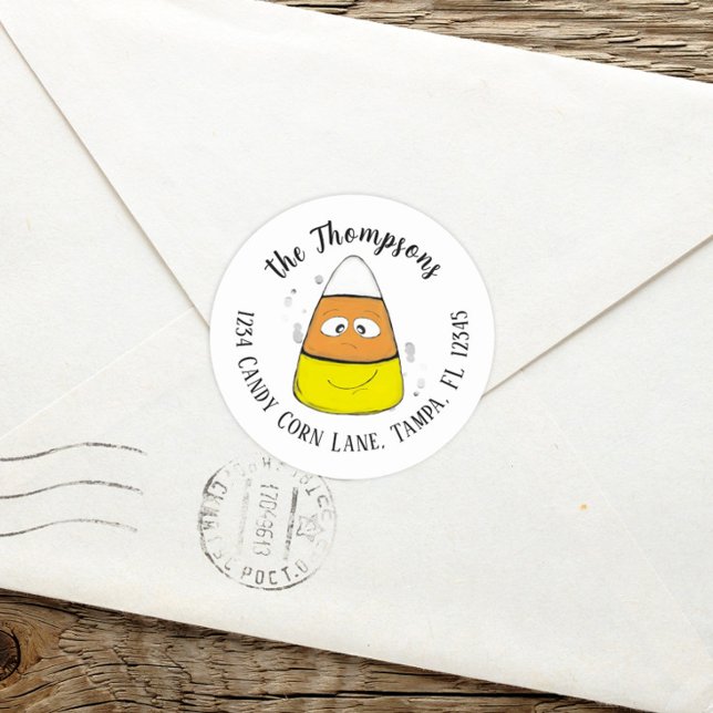 Sticker Rond Bonbon heureux Halloween Maïs Sucré Adresse de Ret (Créateur téléchargé)