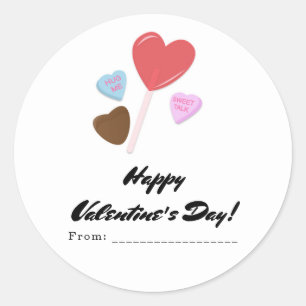 Sticker Rond Bonbon personnalisé pour fête de la Saint-Valentin