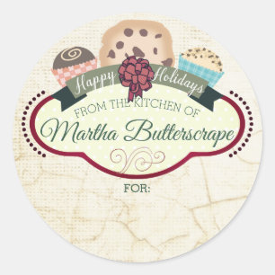 Sticker Rond Bonbons de biscuits de Noël de la cuisine d'autoco