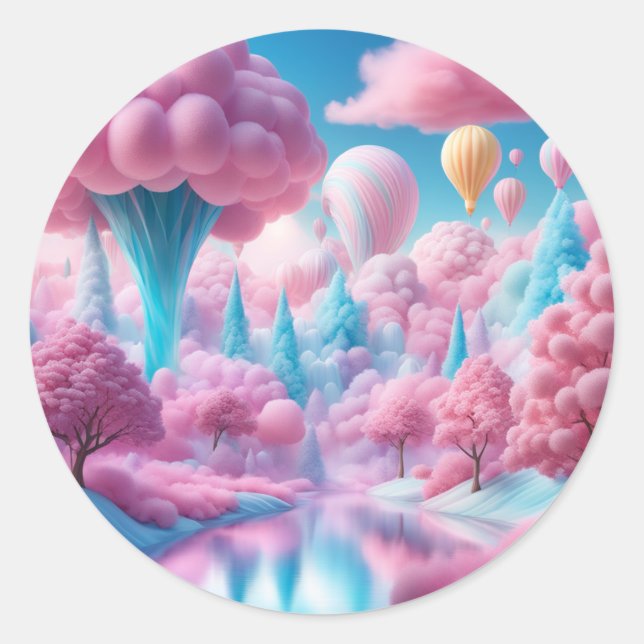 Sticker Rond Bonbons en coton Whimsical (Devant)