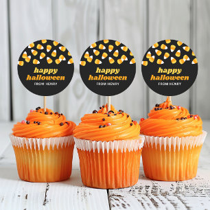 Sticker Rond Bonbons en forme de maïs pour une fête d'Halloween