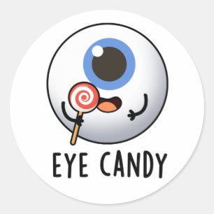 Sticker Rond Bonbons pour yeux amusant jeu d'yeux