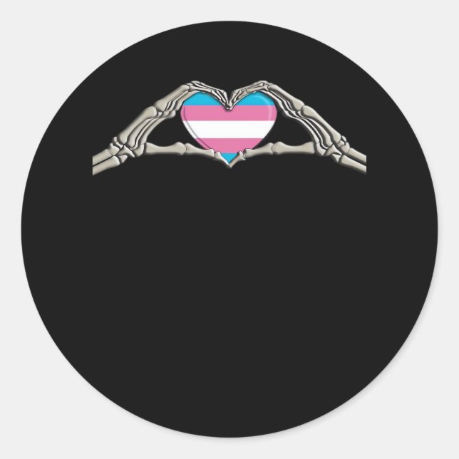 Sticker Rond Bone Hands Coeur Transgenre Goth (Devant)