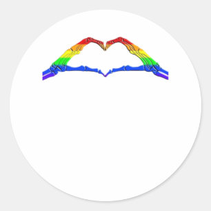Sticker Rond Bone Hands Heart Classic