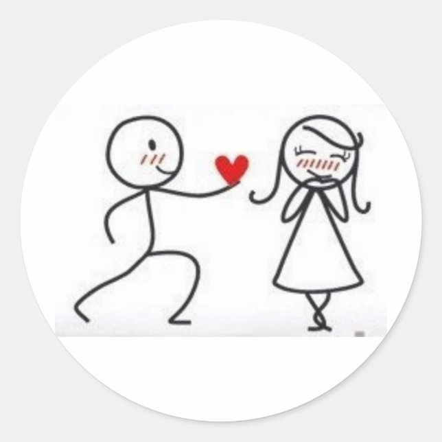 Sticker Rond bonequinhos passionnées (Devant)