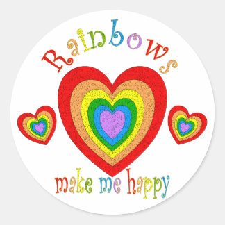Sticker Rond Bonheur arc-en-ciel