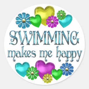 Sticker Rond Bonheur de natation