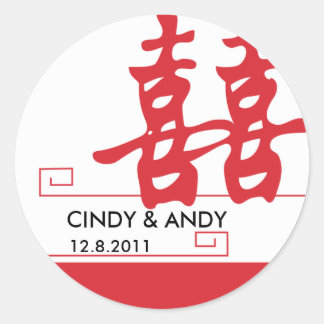 Sticker Rond Bonheur double