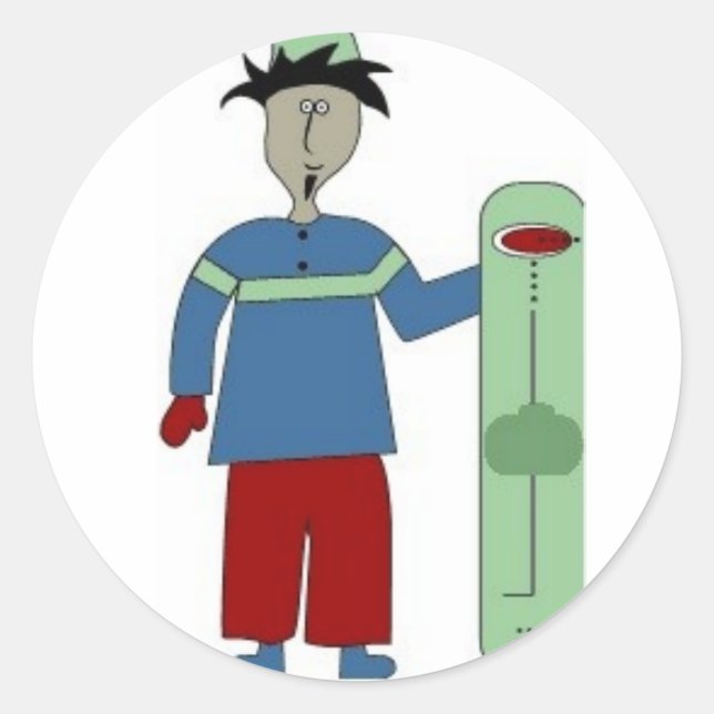 Sticker Rond bonhomme de neige (Devant)