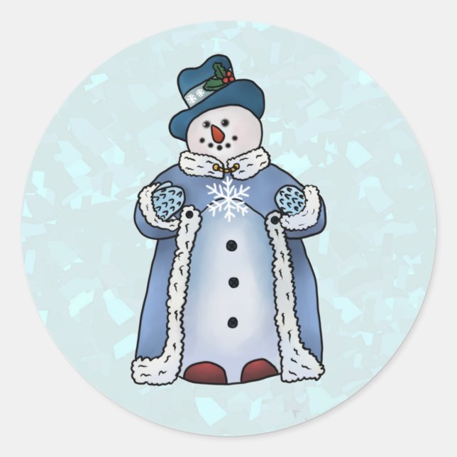 Sticker Rond Bonhomme de neige (Devant)