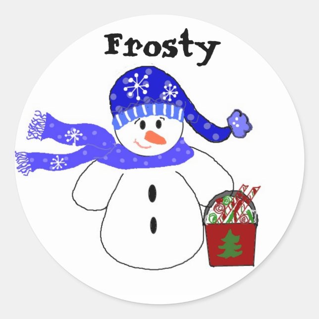 Sticker Rond Bonhomme de neige (Devant)