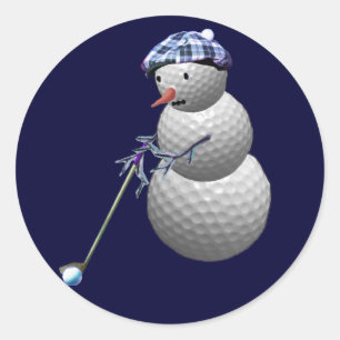 Sticker Rond Bonhomme de neige de boule de golf