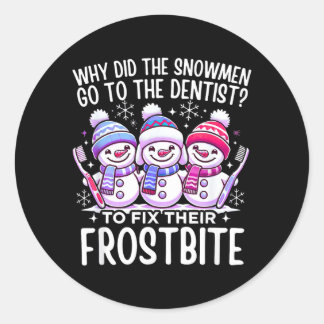 Sticker Rond Bonhomme de neige Noël Dentiste Dentaire Istant Xm