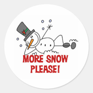 Sticker Rond Bonhomme de neige Plus de neige s'il vous plaît